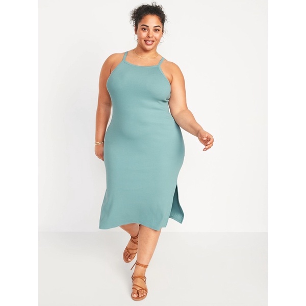 Old Navy Fitted Rib Knit Midi Dress