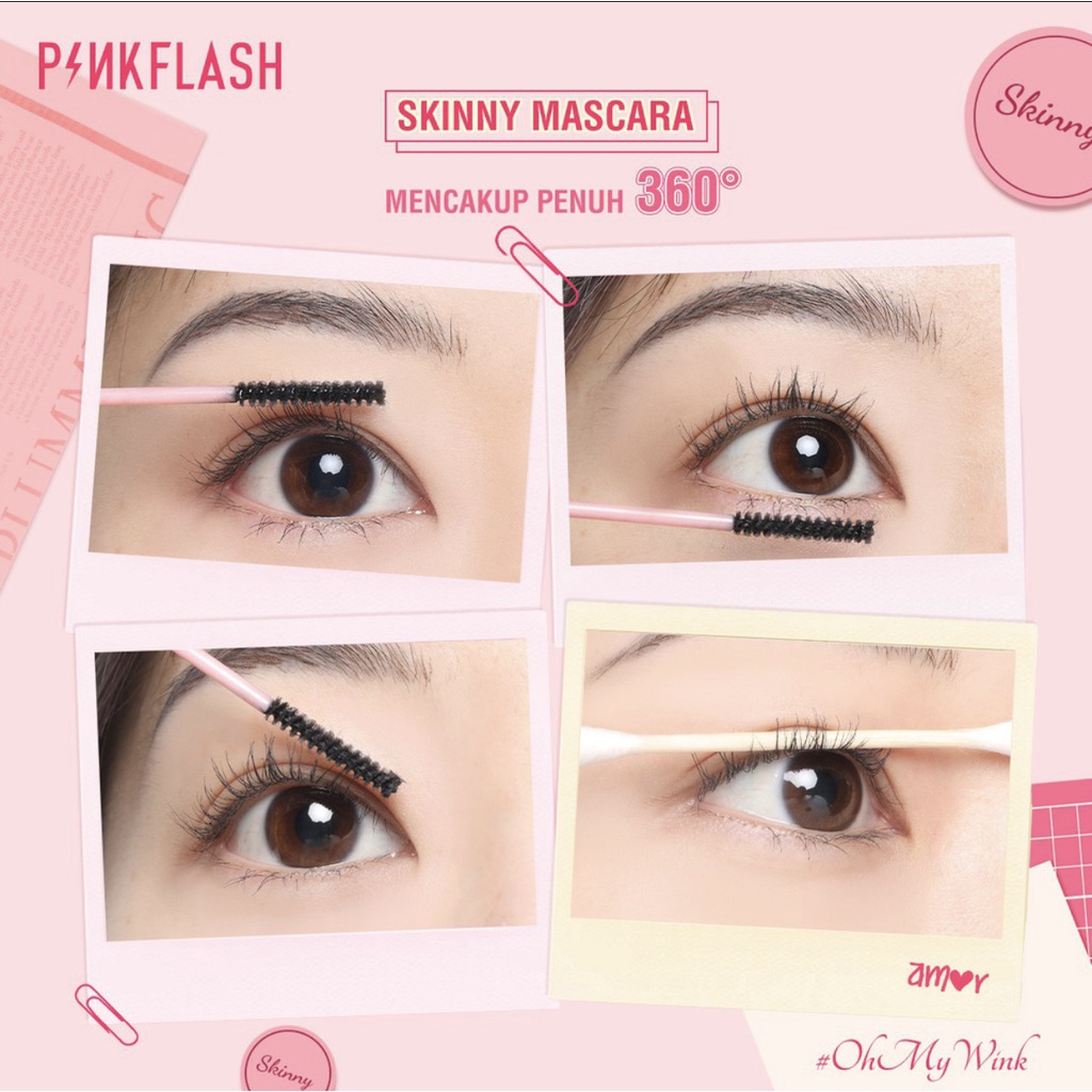 PINKFLASH OhMyWink E10 Length Curled Maskara Ultrathin Fibre Waterproof Limitless Eyelash Skinny Mascara