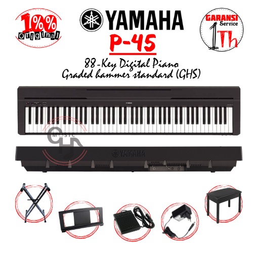 Jual Yamaha P45 88Key Weighted Action Digital Piano Paket Bangku Piano