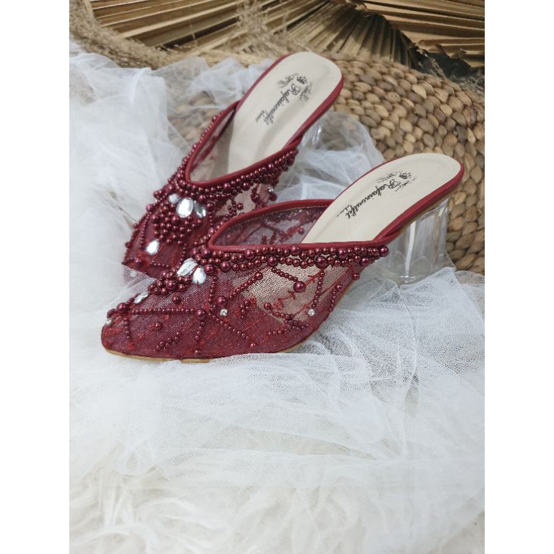 sepatu wedding maroon yohana sepatu wanita cantik