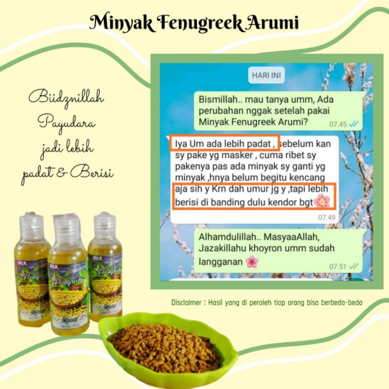 Minyak Perawatan Payudara (Minyak Fenugreek)