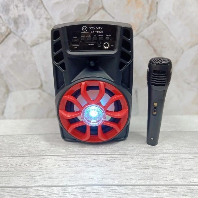 *COD* SPEAKER BLUETOOTH Portable 5 INCH SX-5008 PLUS MIC KARAOKE