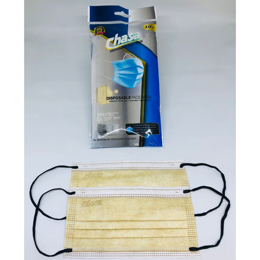 Masker Murah Chasa Earloop 3Ply Sachet isi 10Pcs