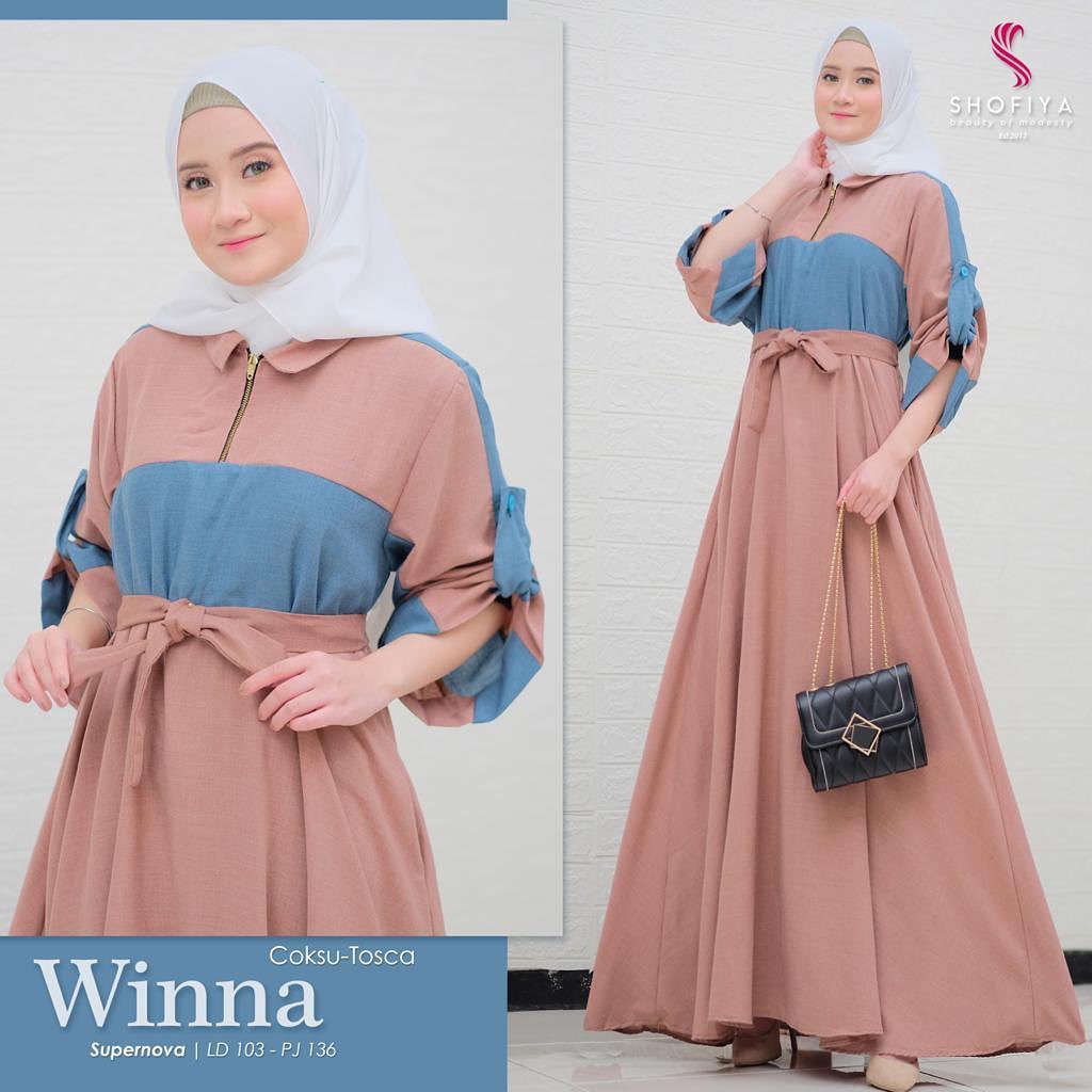 DISKON WINNA DRESS - dress wanita terbaru / gamis terlaris / dress muslim / casuall dress / dress terlaris