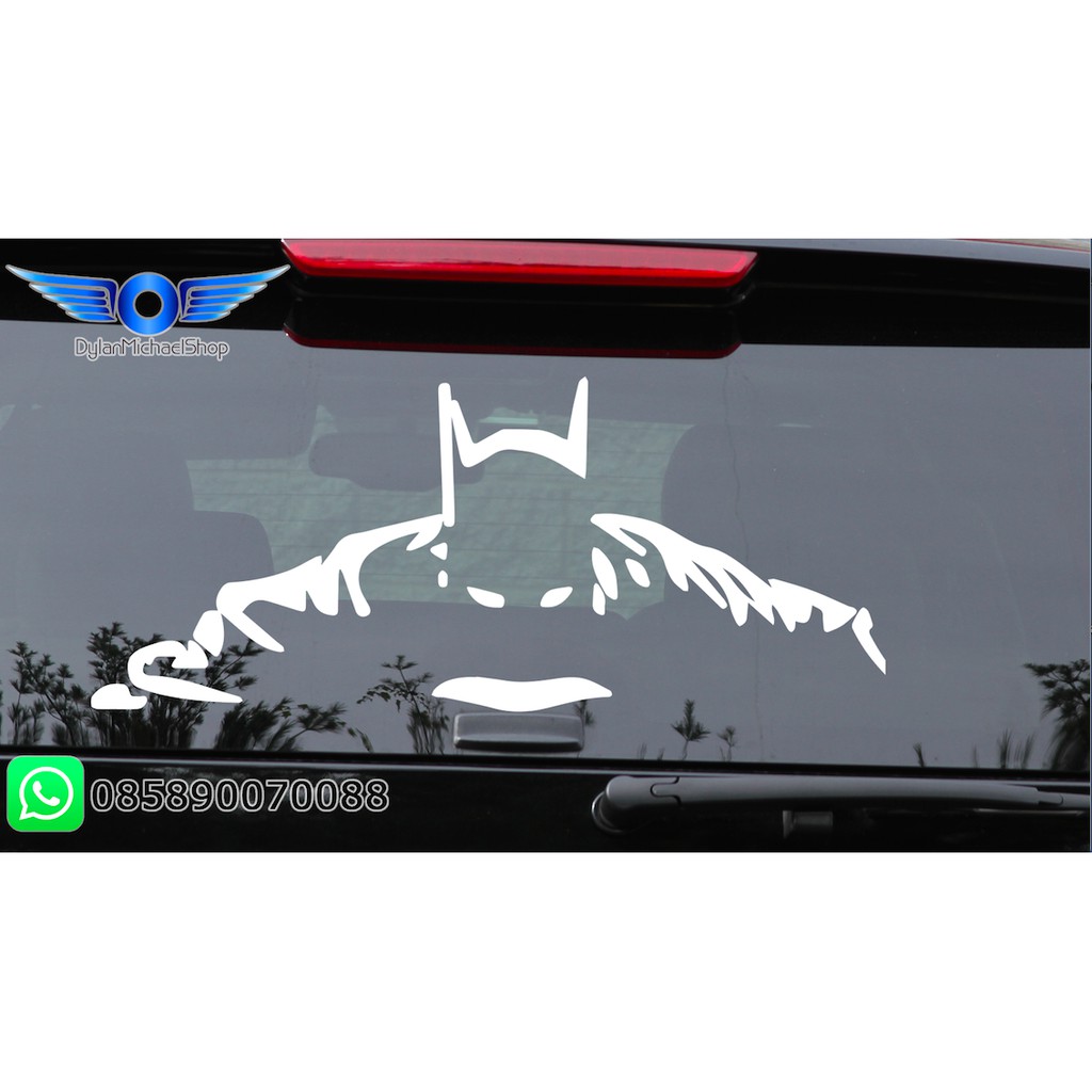 Stiker Mobil Batman Outline Line art Big Kaca Car Decal Sticker Vinyl