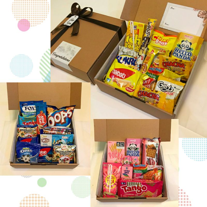 

Snack box / Hampers wisuda / hampers snack / kado cewek / kado cowok / hampers / box hampers