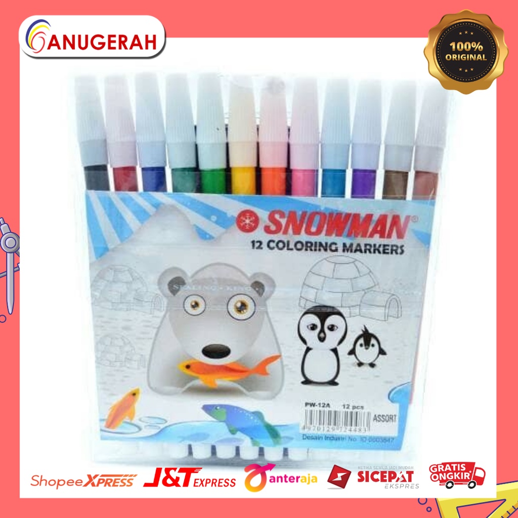 

SNOWMAN PW-12A SPIDOL KECIL 12 WARNA