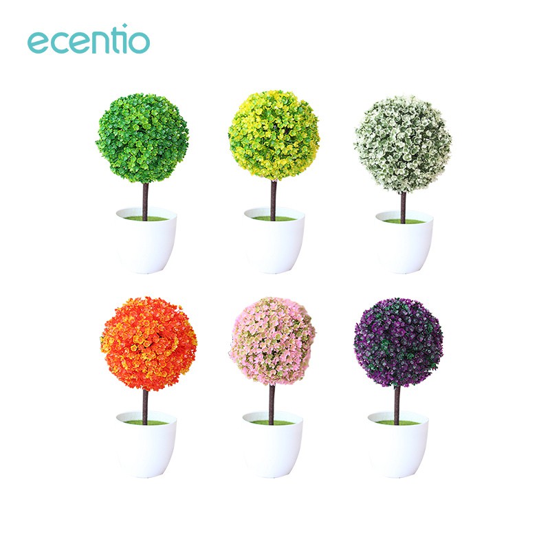 

Ecentio Bunga plastik/Artificial Flower/Pot Bunga hias Bentuk Bola/ Grass Ball 6 color lucky Flower