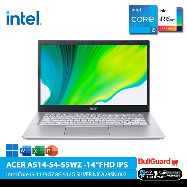 ACER ASPIRE 5 SLIM A514-54-55WZ (14FHD IPS,Intel® Core™ i5-1135G7,8G,512G,IrisXe,WIN11,Silver,NX.A28