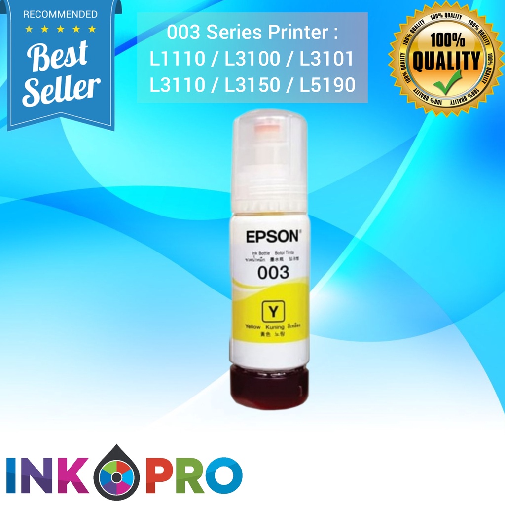 Tinta Epson 003 1Set PREMIUM Untuk Printer L1110 L 3210 L3100 L3101 L3110 L3150 L5190