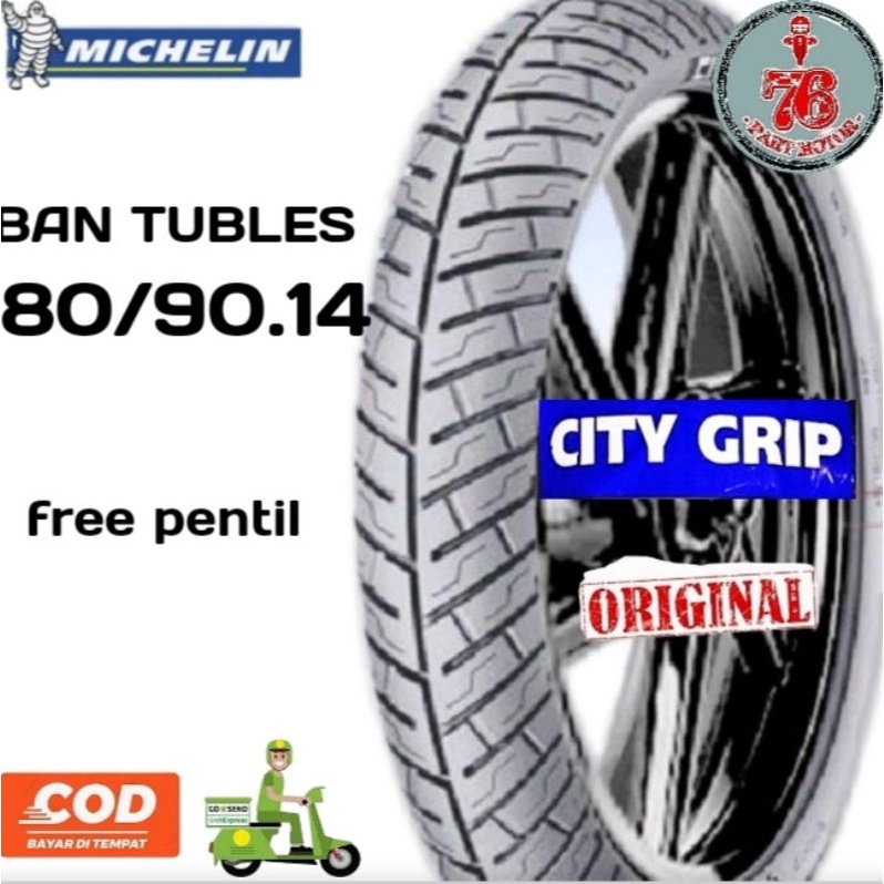 BAN TUBLES MICHELIN CITY GRIP 80/90.14 FREE PENTIL