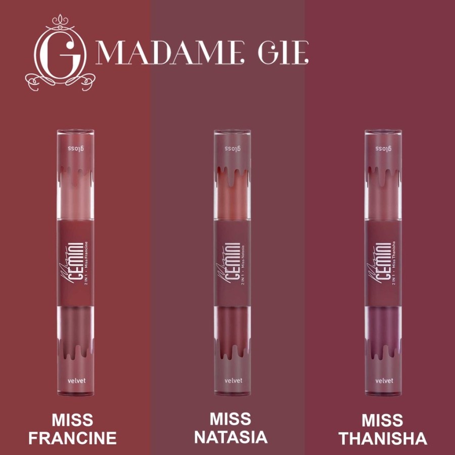 MADAME GIE Miss Gemini 2in1 Lip Gloss &amp; Velvet