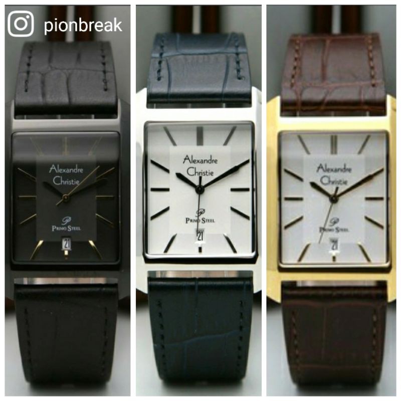 Jam tangan Primo steel Alexandre Christie Pria 1019 | AC 1019 Kulit | AC1019 original