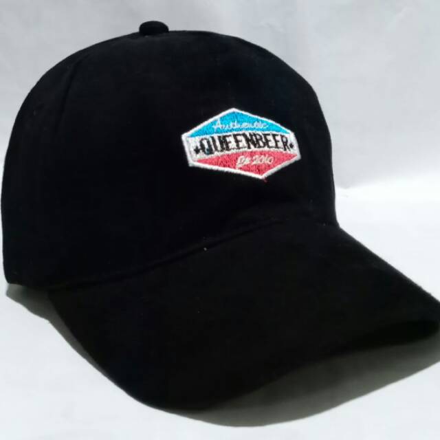Topi Baseball Distro Premium Queenbeer Hitam Label