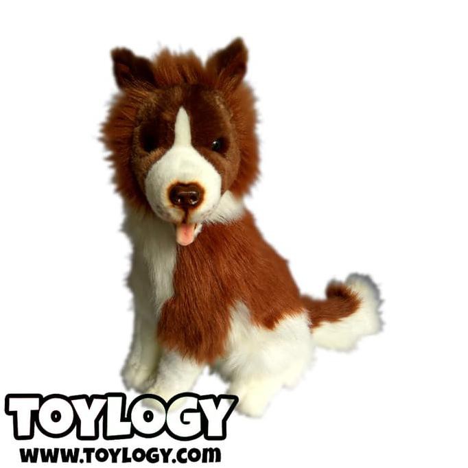 Boneka Hewan Anjing Gembala Coklat ( Border Collie Dog Doll ) 16 inch
