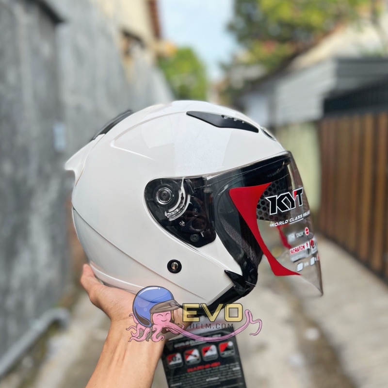 KYT GALAXY_SOLID WHITE (DOUBEL VISOR)