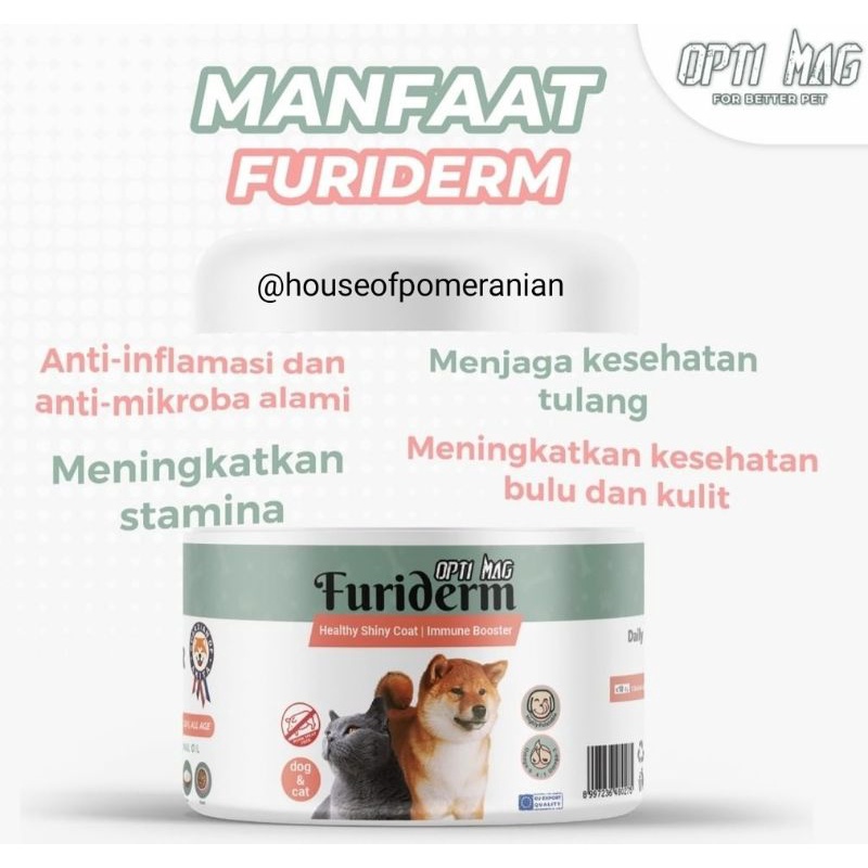 optimag FURIDERM vitamin anjing kucing bulu kulit sehat imun kuat salmon sunflower oil