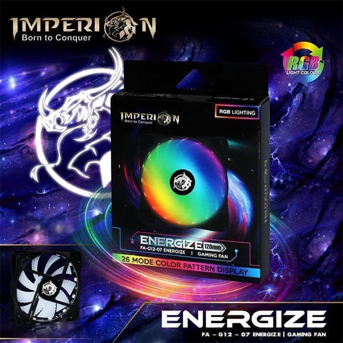 Fan Casing 12cm Imperion Energize with LED Auto RGB Fan Case Energize 12 cm