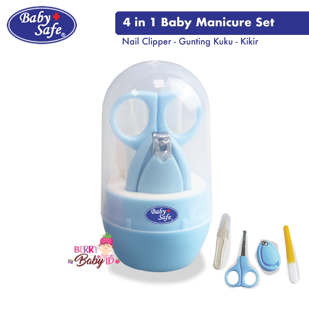 Baby Safe Paket 4-in-1 Manicure Set Gunting Kuku Bayi Nail Clipper Pinset dan Kikir BBS042 Berry Mart