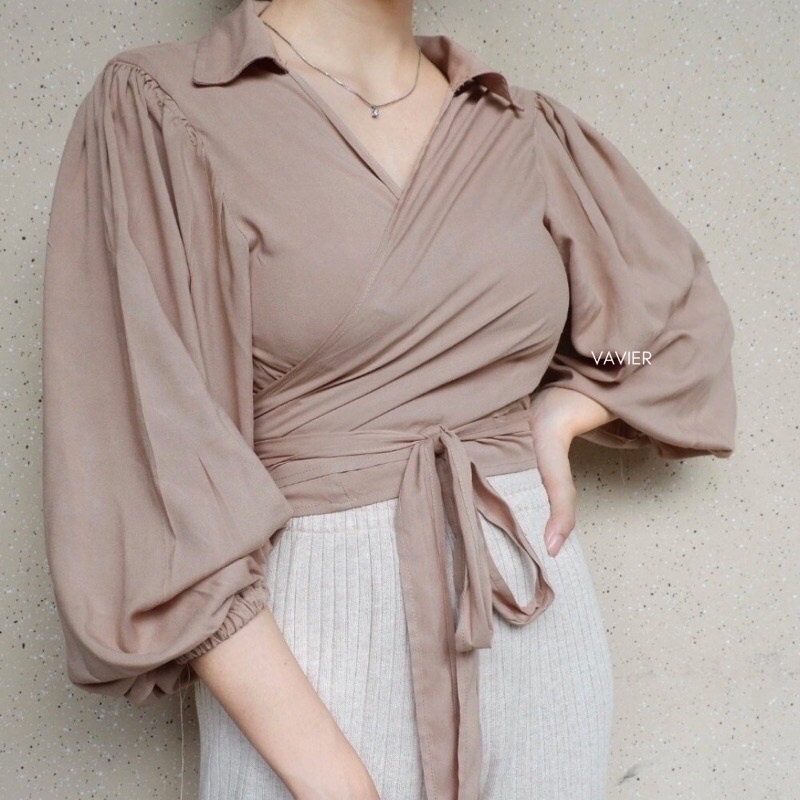 KAIRA WROP TOP / WRAP TOP BLOUSE / ATASAN OUTER KIMONO SILANG TALI IKAT