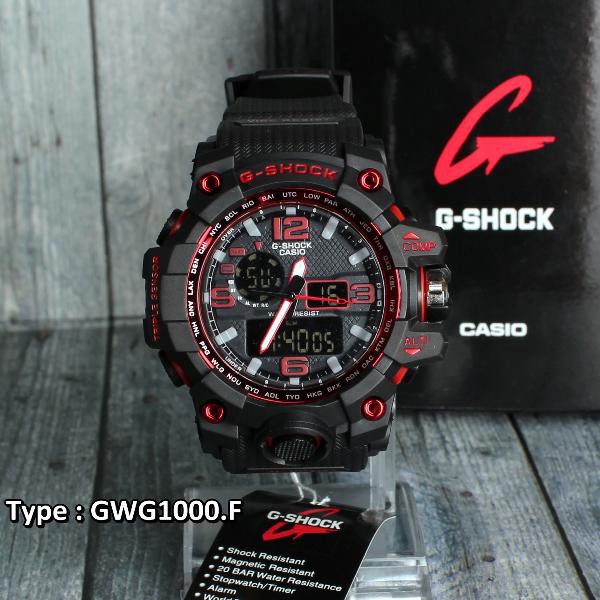 PALING LAKU .... G SHOCK Casio MUDMASTER Army GWG1000 Red Black . Hitam Merah .Jam tangan pria