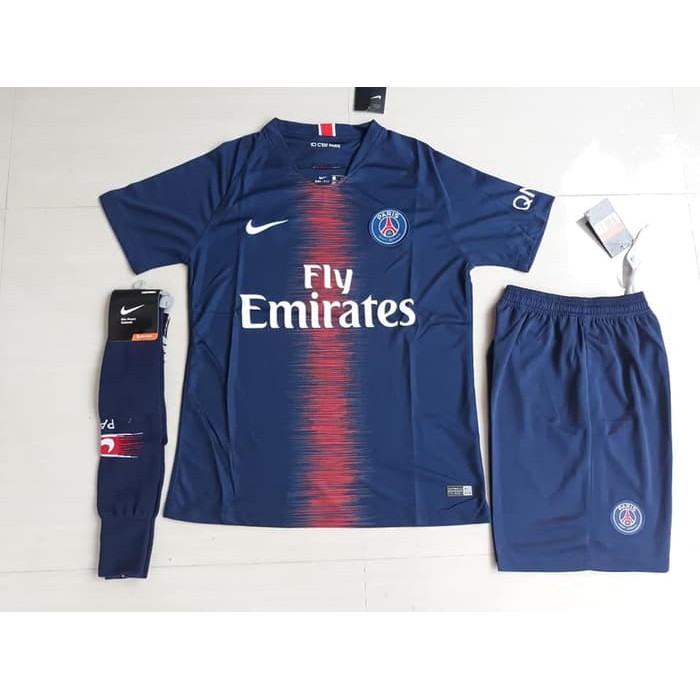 Jersey Baju Kaos Kaki Celana 1 SET PSG Home 18/19 Grade Ori Futsal