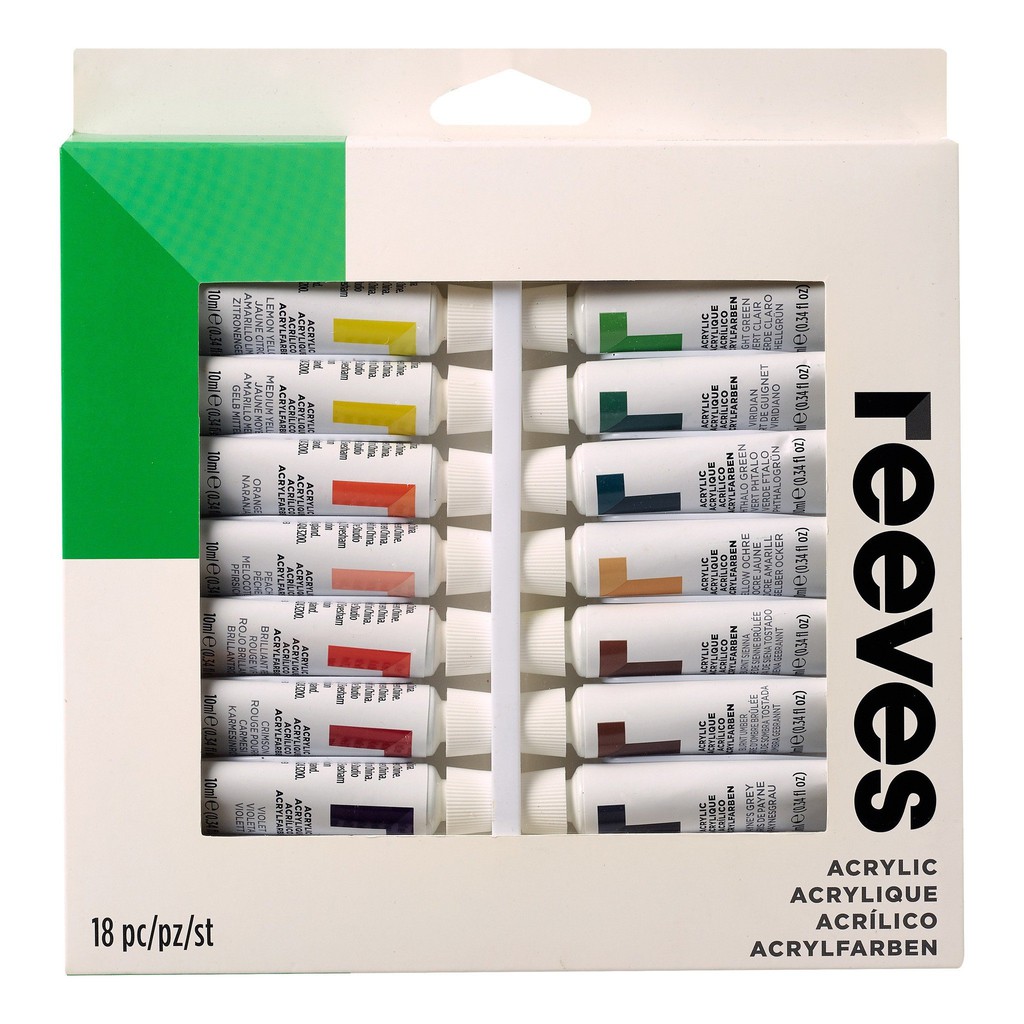 Reeves Acrylic Paint - 10ml (Pack of 18)