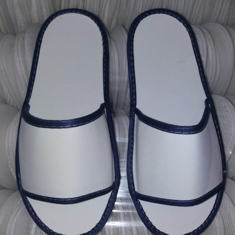 COSTUM SABLON SANDAL LANTAI /HOTEL # SLIPPERS SEPOND 4 ML MIN ORDER 100 PASANG-List dongker