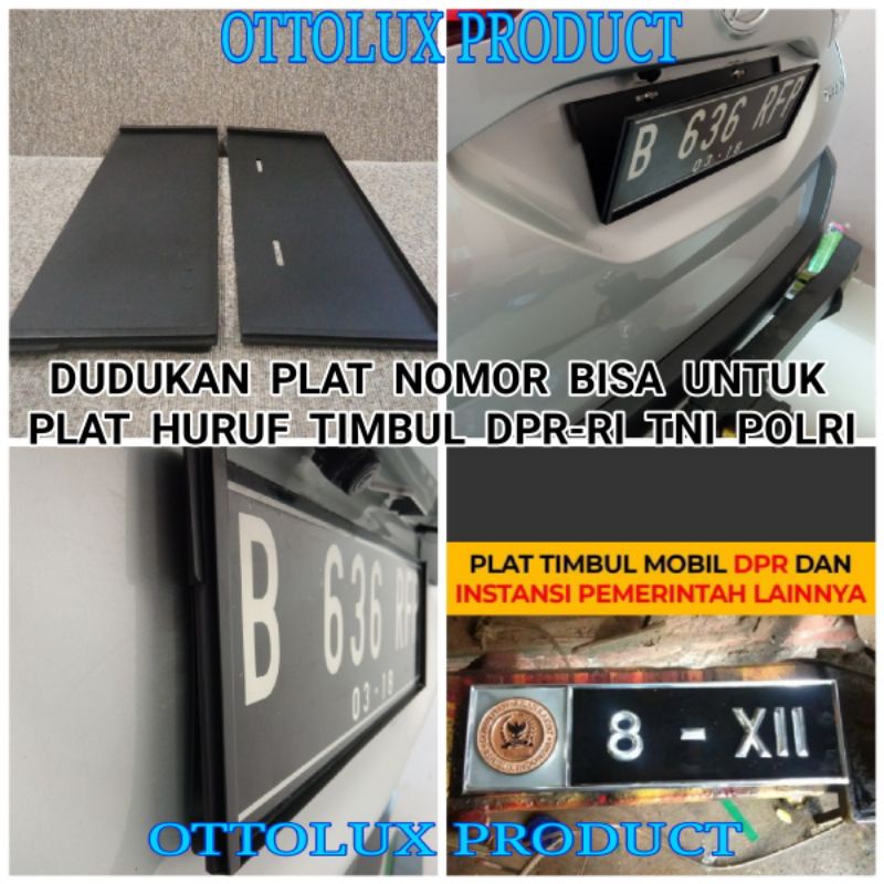 Dudukan plat nomor mobil bisa untuk Std samsat dan plat dinas timbul kuningan Dpr-Ri Tni Polri