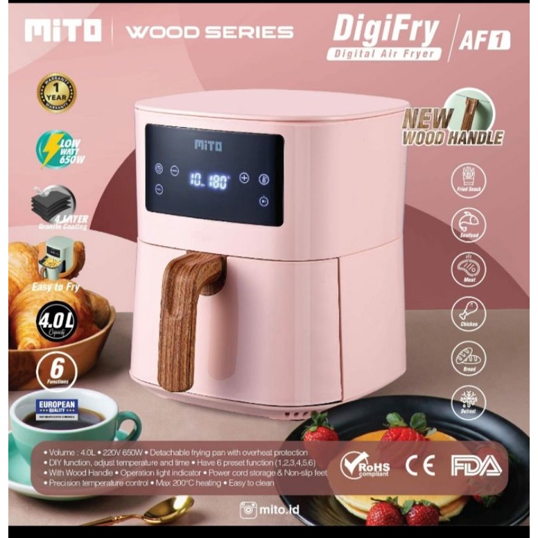 MITO DIGIFRY Digital Air Fryer Putih / Hijau/