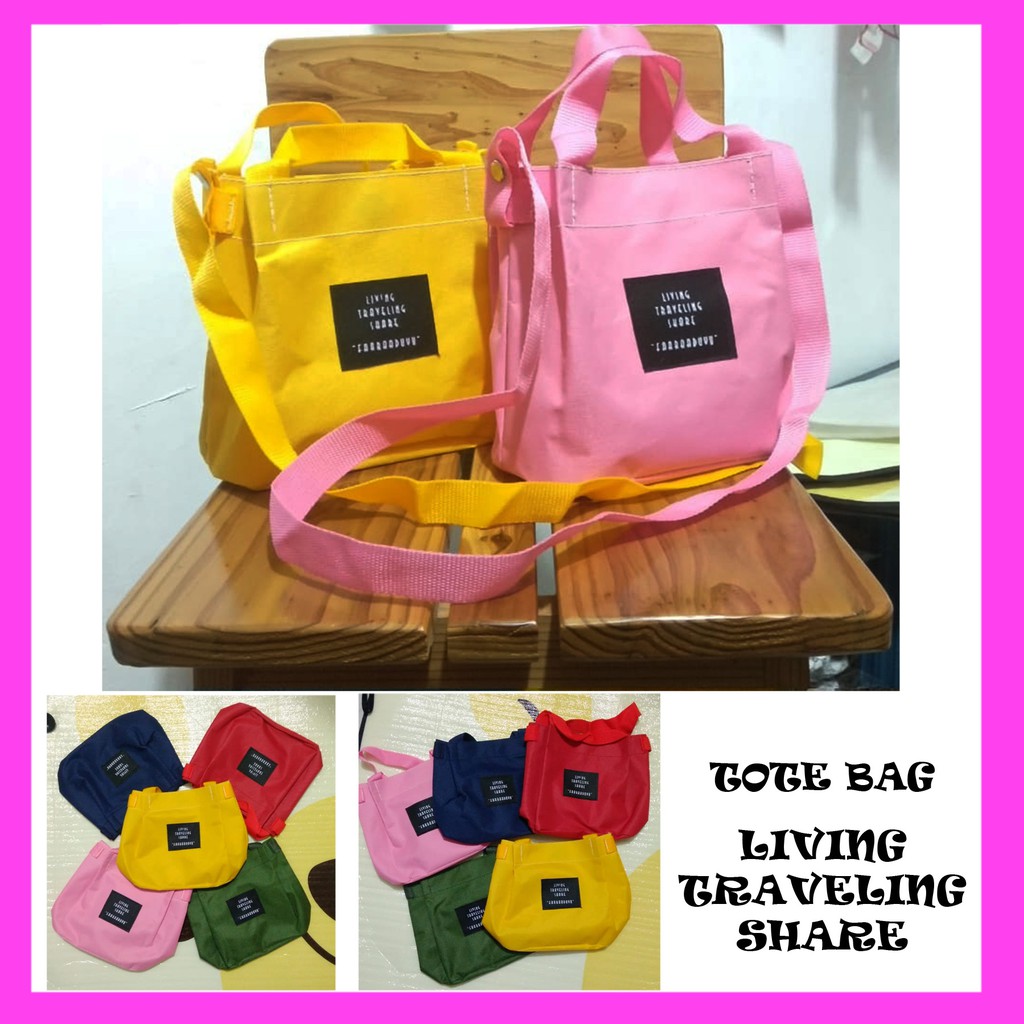 TAS TOTE BAG WANITA LIVING TRAVELING SHARE - TOTEBAG