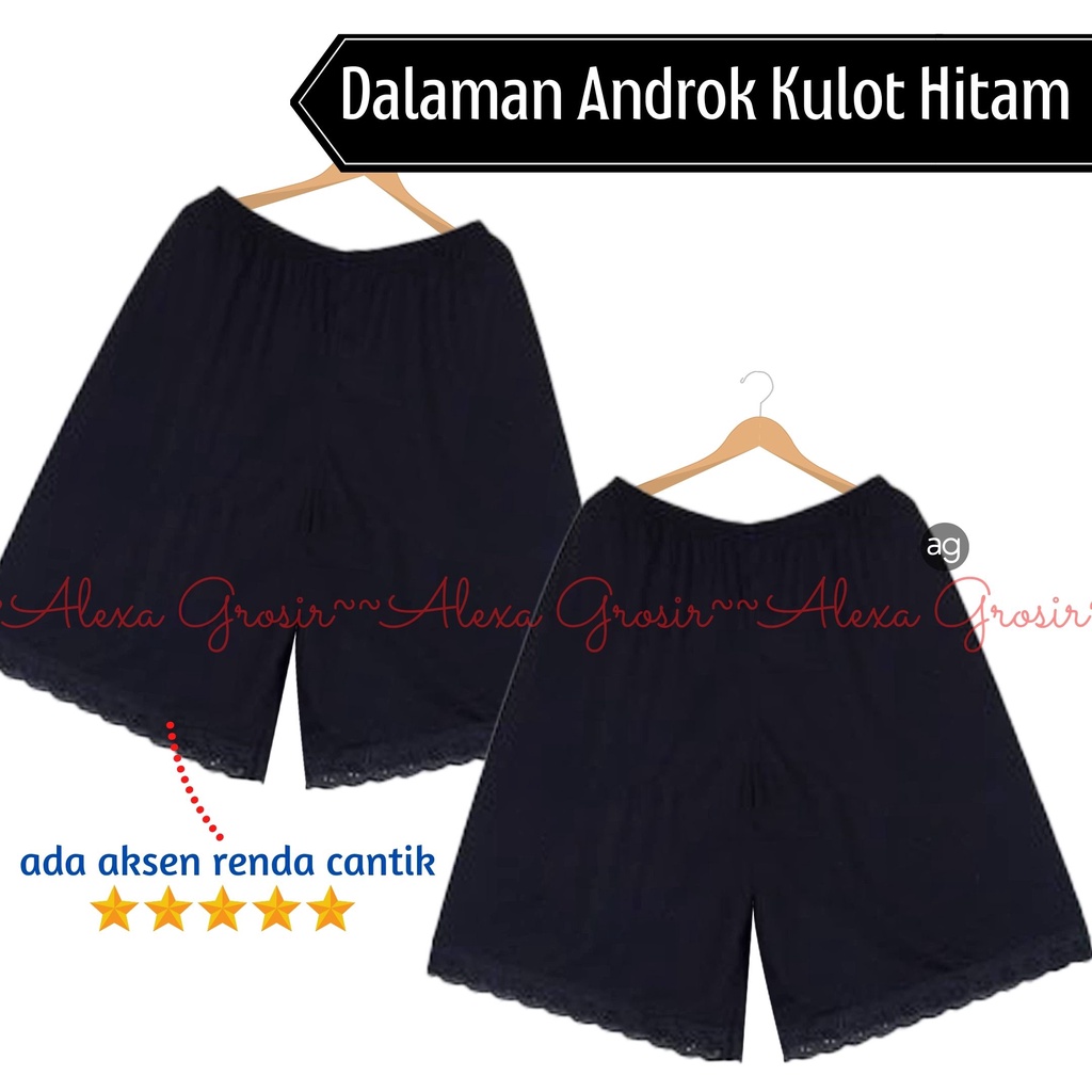 Androk kulot pendek hitam / dalaman kulot pendek / underok / anderok AlexaGrosir