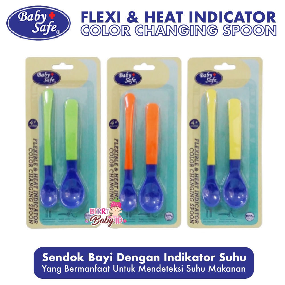 Baby Safe Flexible &amp; Heat Indicator Spoon - Sendok Bayi Fleksibel &amp; Sensor Panas BBS001 Berry Mart