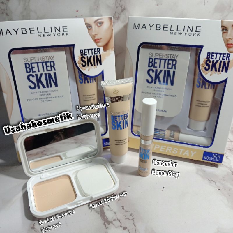 TERMURAH  1PAKET MAKE UP MAYBELLINE 3IN1 SUPER STAY 24H | BETTER SKIN NO.3359