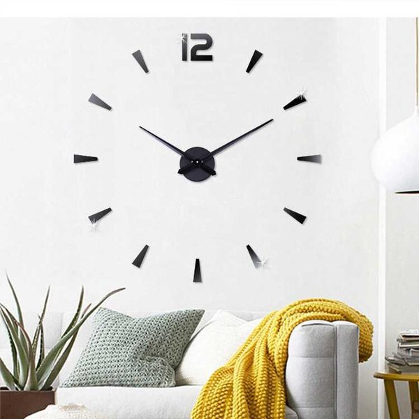 Jam DIY Dekorasi Dinding Jumbo BTS Digital Besar Kecil Menyala Silver Taffware Jam Dinding Besar DIY Giant Wall Clock Quartz Creative Design kotal teko macaron makaron bulat