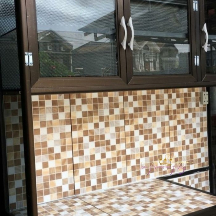 Lemari Dapur Serbaguna Kaca Alumunium