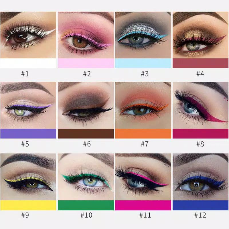 CSP088 - HANDAIYAN Rainbow Color Warna Eyeliner Matte Liquid Make Up