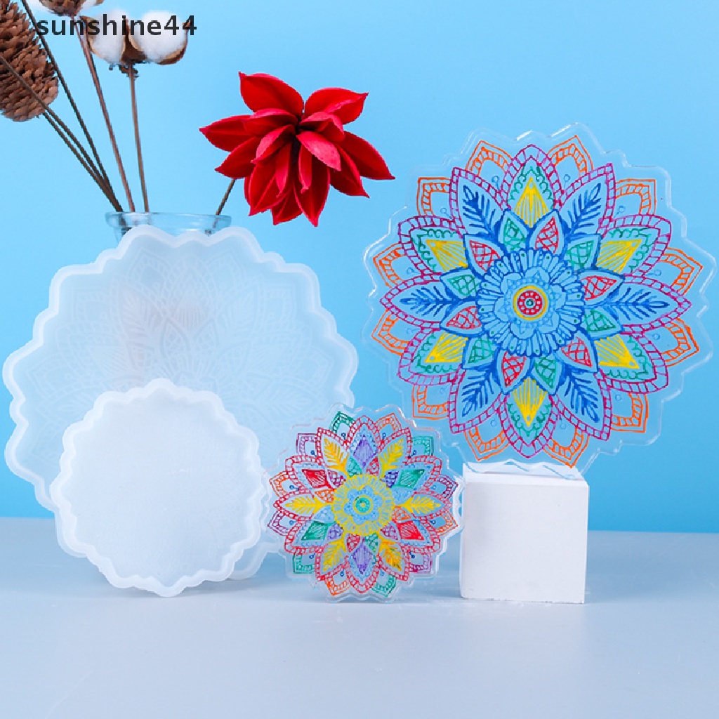 Sunshine Cetakan Epoxy Resin Bentuk Mandala Bahan Silikon