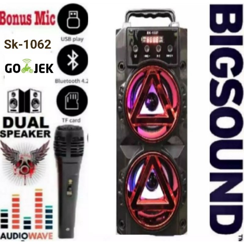Speaker Bluetooth Karoake Sk-1037/Sk-1062s Bonus Mic/Speaker Bluetooth Terlaris saat ini/original