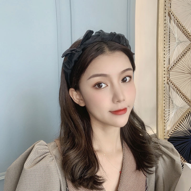 Bando Korea Fashion Import/Jepit Rambut Headband Organza Wewangian Kecil/Bandana Bahan Kain Scrunchie Satin Korea Serut/ Headband Polos Untuk Wanita