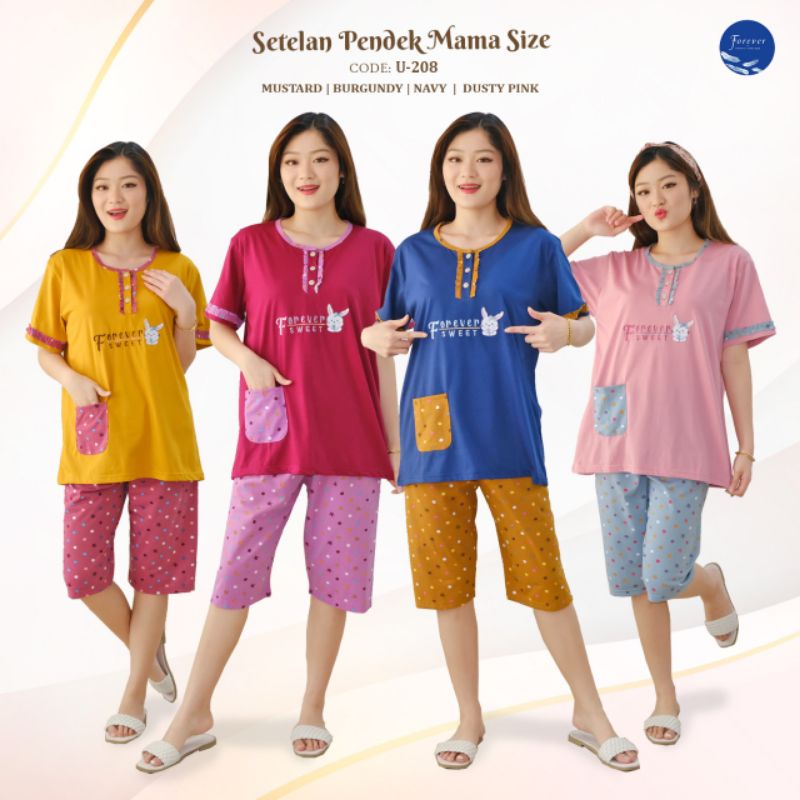 Baju tidur Setelan pendek 3/4 mama size Homewear by "FOREVER SWEET" U-208