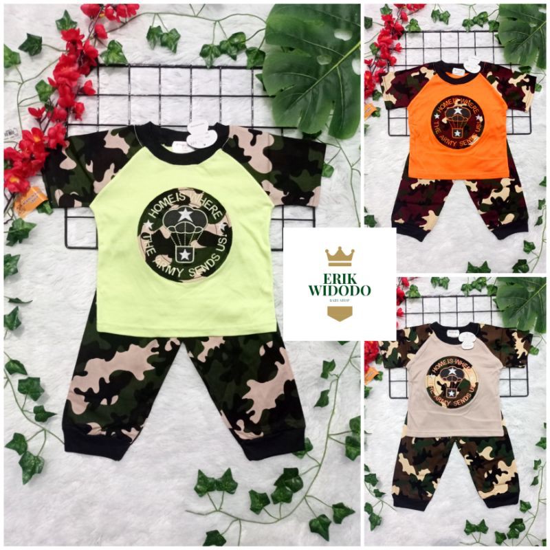 Baju Setelan Anak Laki-laki Usia 3-18 Bulan Amena Doreng