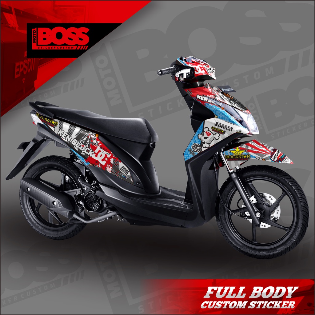 Decal Sticker Honda Beat Fi 2013 2014 2015 Full Body Sticker Decal Beat Fi 2013 2014 2015 Motif kenb