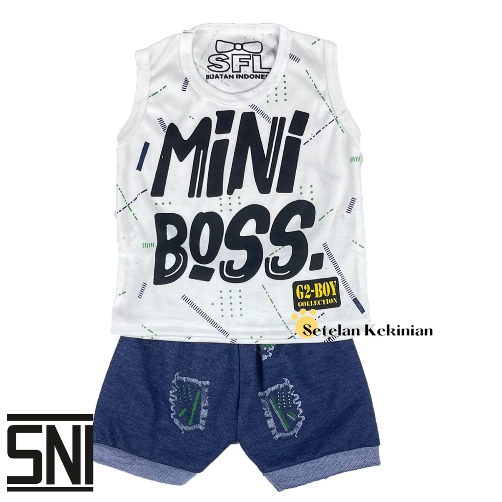 [SINGLET] Setelan Singlet Anak Laki Laki 0-12bulan Set Baby Boy Lekbong Singlet Baby Set Singlet Rompi Papaboy Mamaboy Miniboss