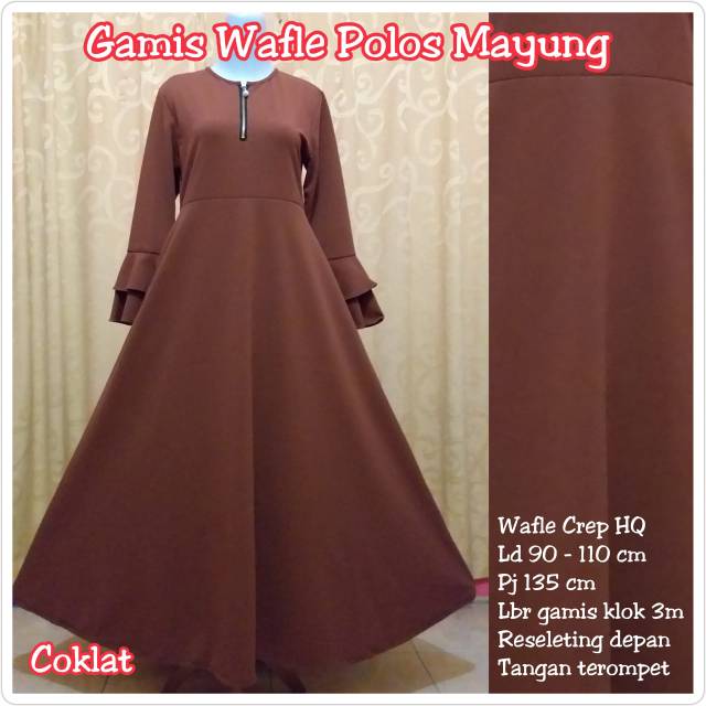 Gamis Wafle Polos Model Payung Shopee Indonesia