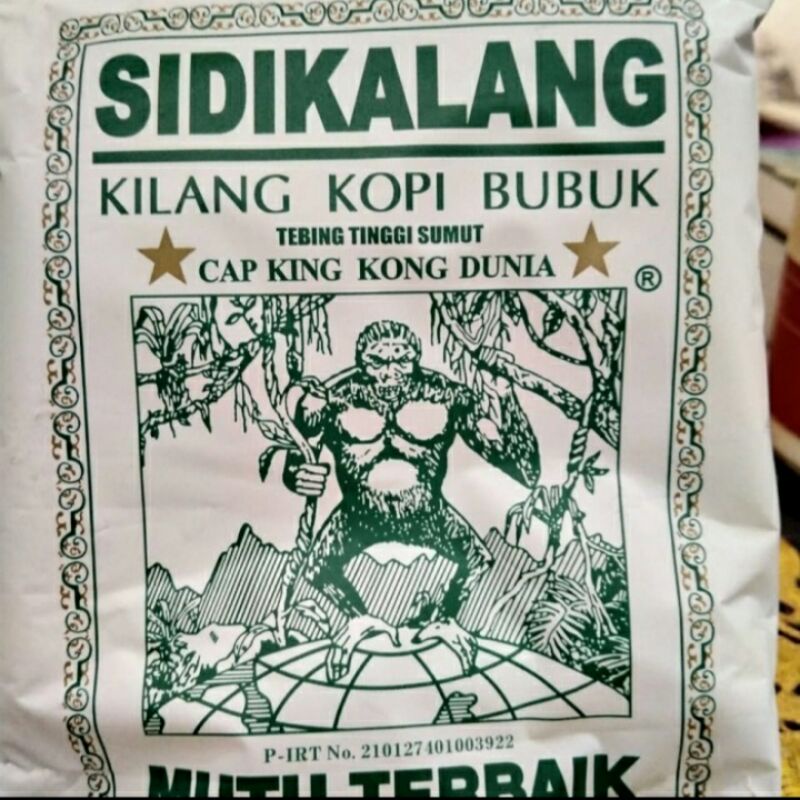 

SIDIKALANG BUBUK KOPI ROBUSTA HIJAU CAP KINGKONG DUNIA 500 GRAM KASAR WANGI MANTAP