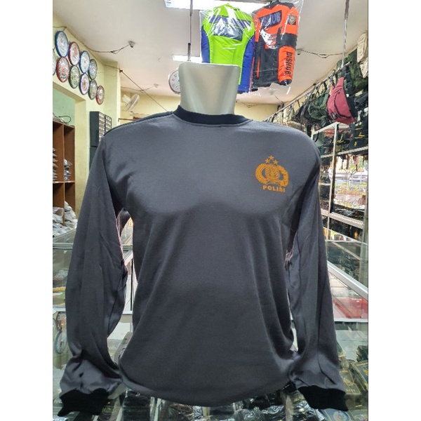 Kaos Bantalan POLISI | Kaos penembak POLISI ABU lengan panjang | Kaos POLISI