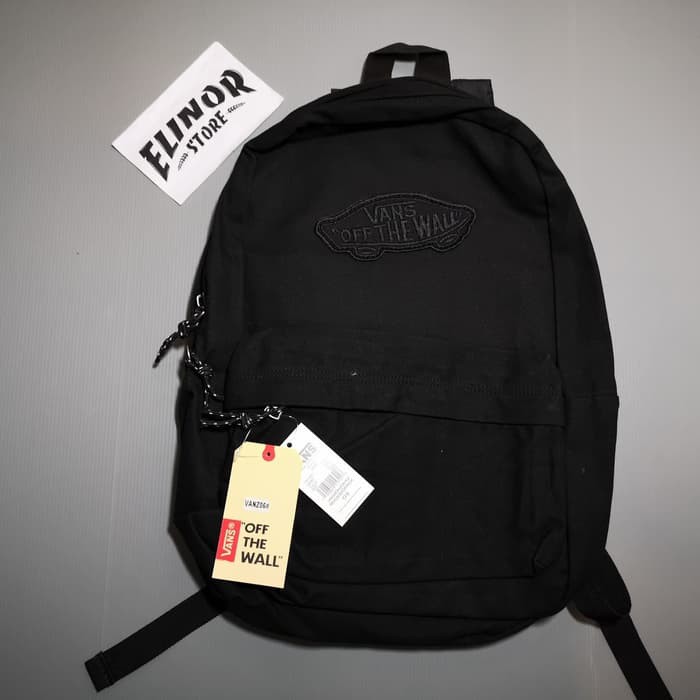 vans realm black canvas backpack