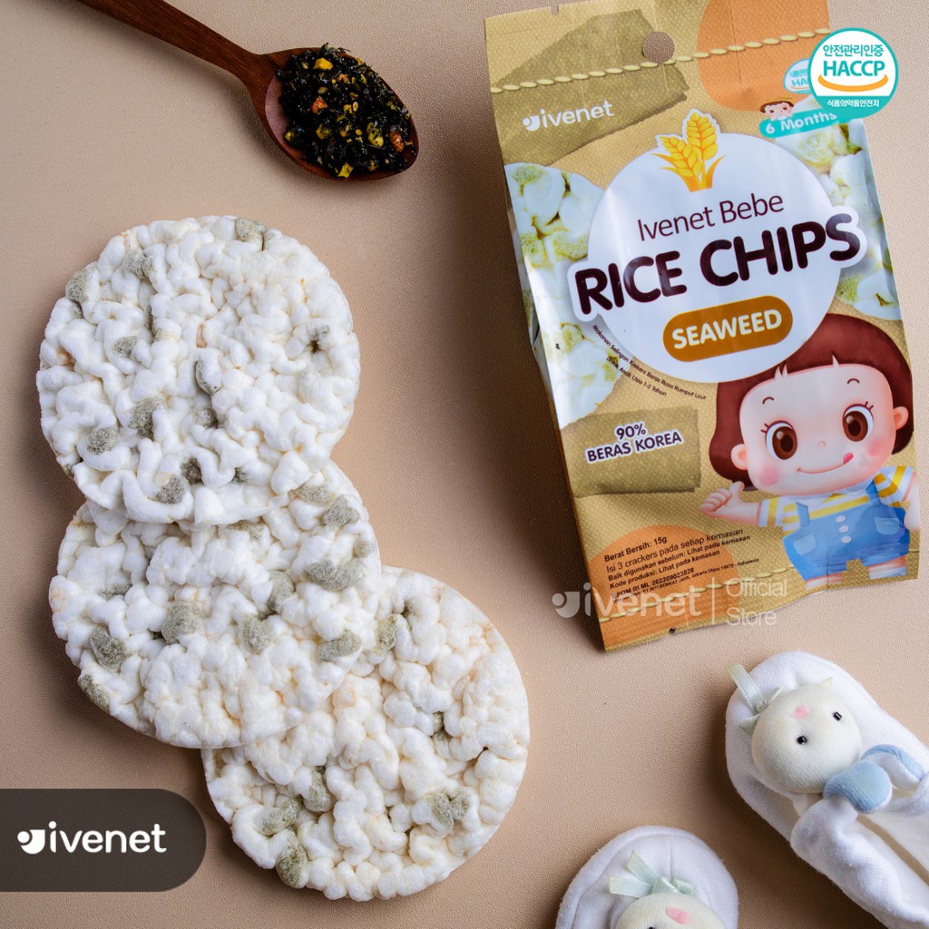 Ivenet Bebe Rice Chips 15 gram / Keripik Beras Anak 15 g / Snack Cemilan Bayi 1 tahun+