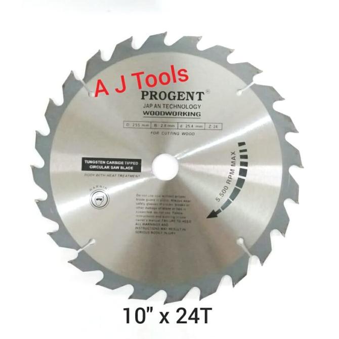 Mata Gergaji Kayu Circular Saw Blade Progent 10" Inch X 24T Termurah